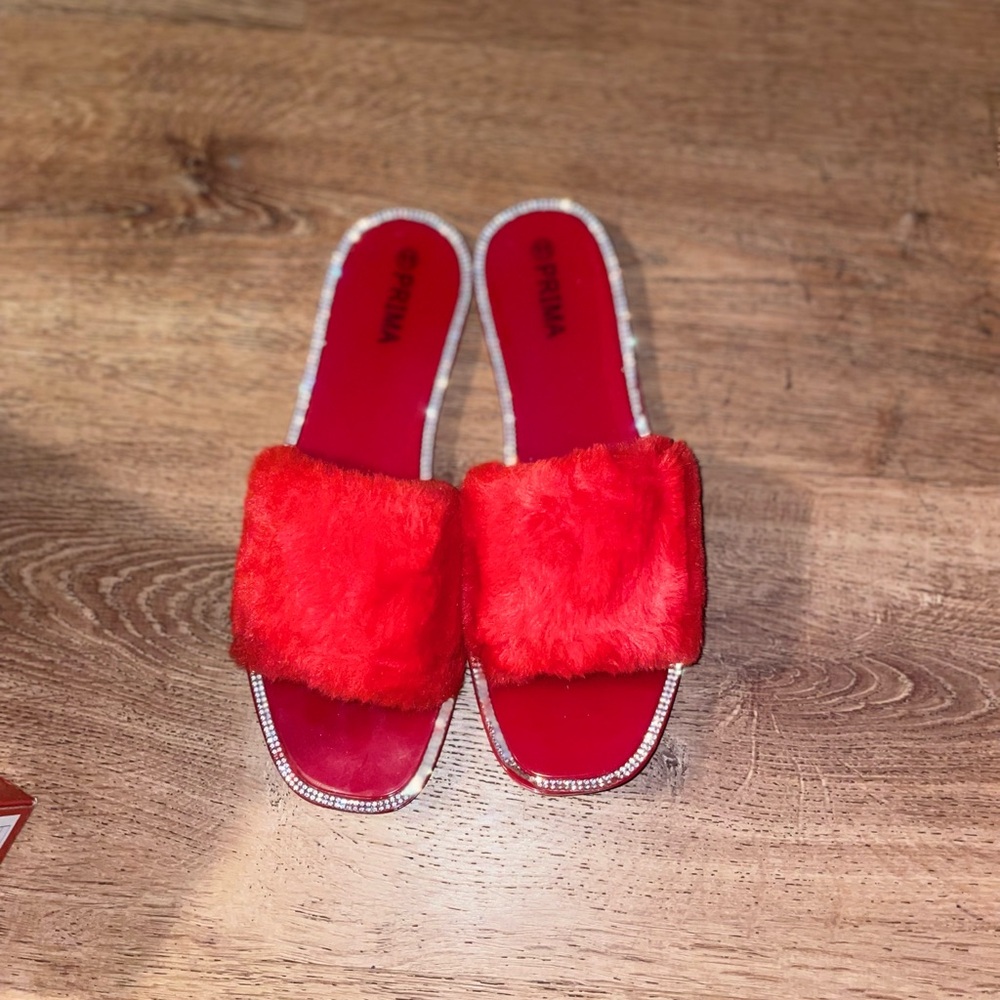Prima Donna Red Furry Sandals